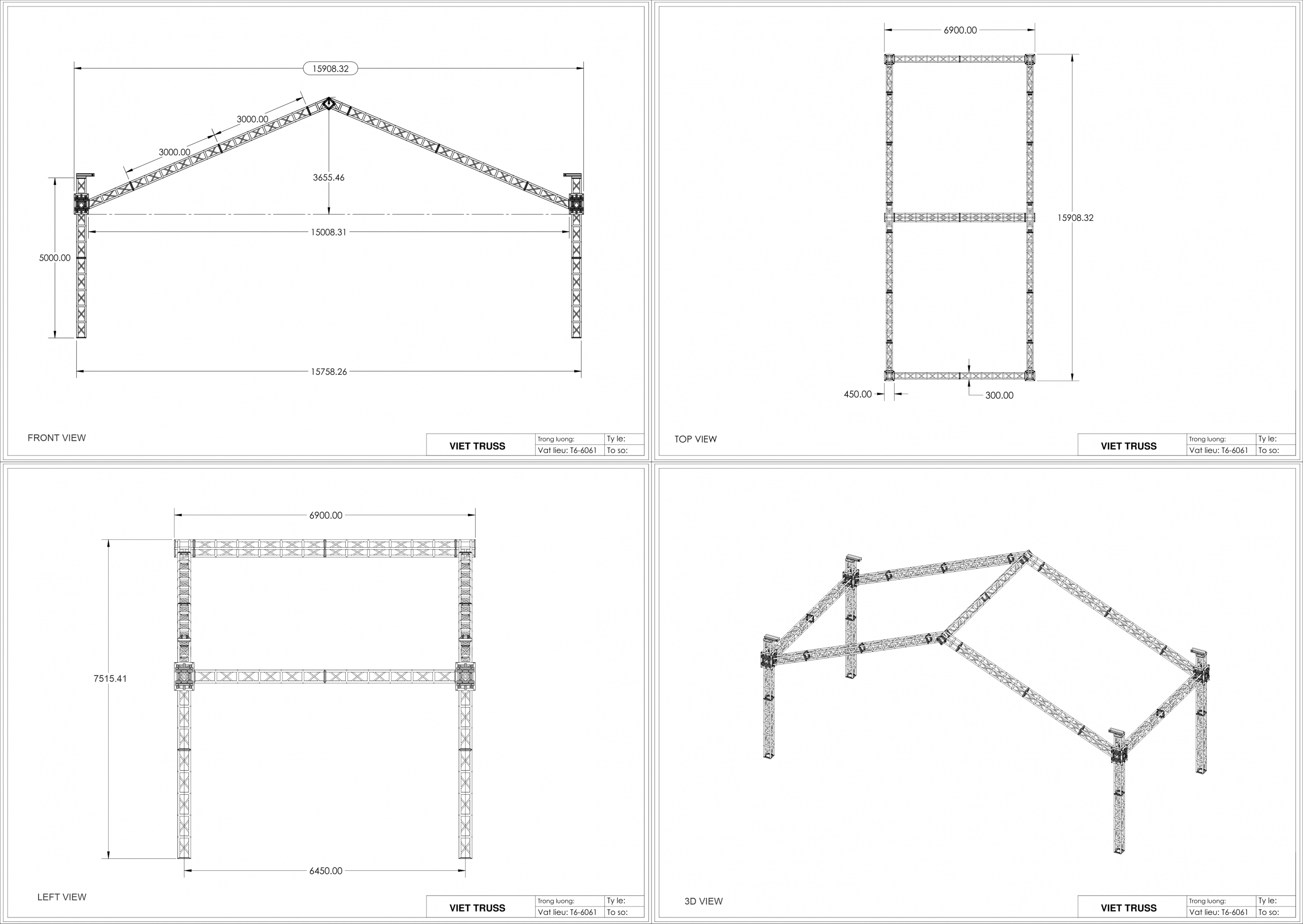 16m2 canvas house 1 compartment 6m