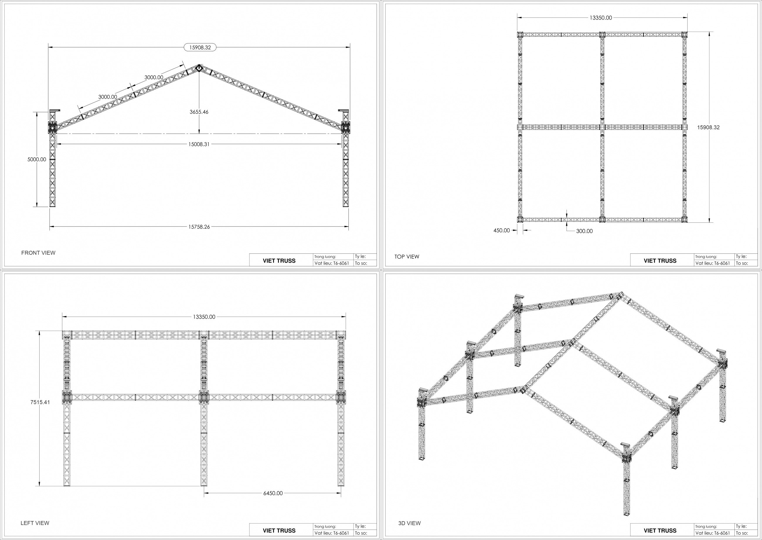16m wide canvas house, 2 compartments 6m