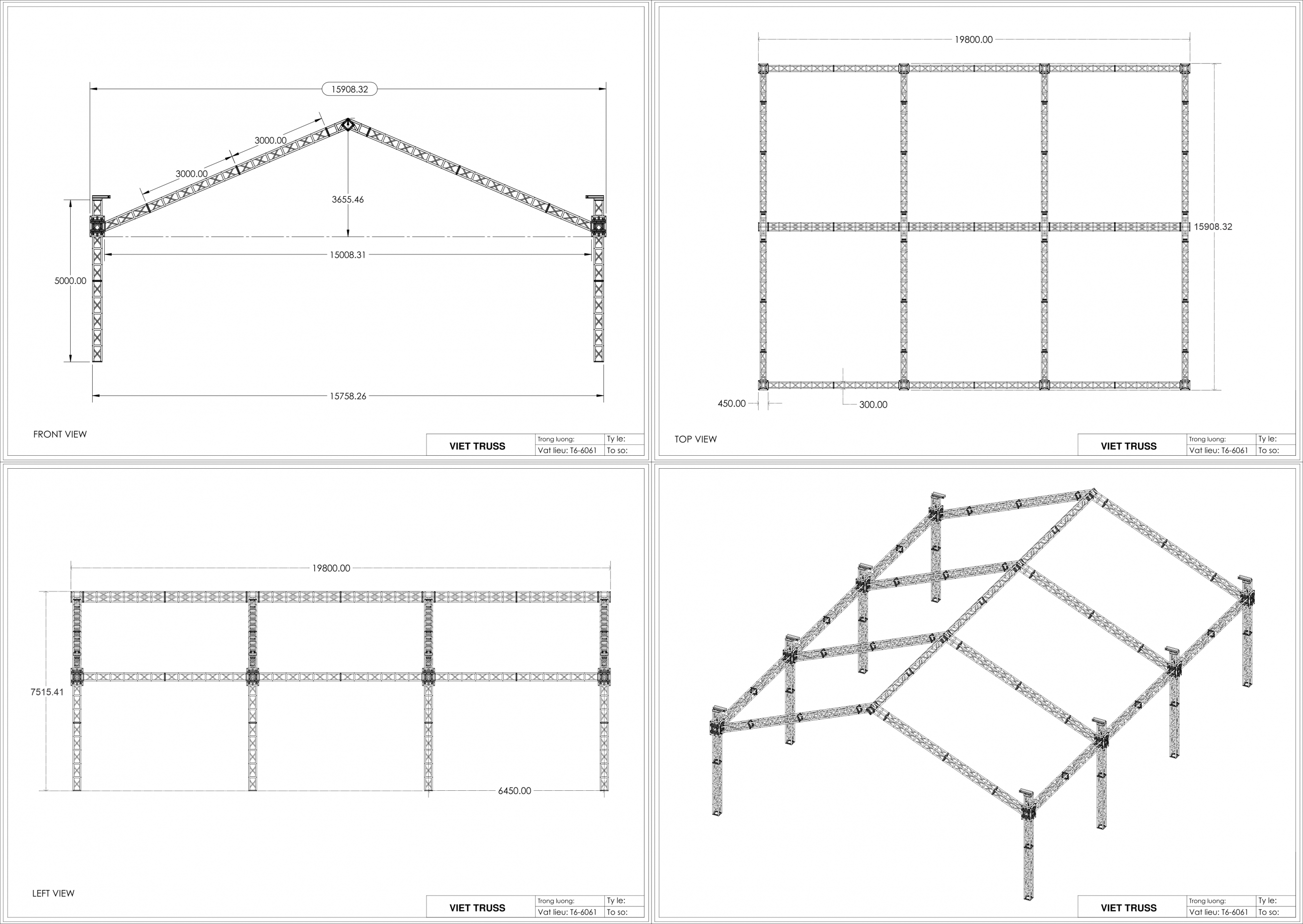 16m wide canvas house 3 compartments 6m