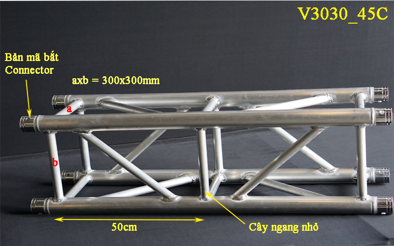 khung truss hợp kim nhôm connector 4 mặt kích thước 400*400 có cây ngang nhỏ khung truss hợp kim nhôm connector 4 mặt kích thước 400*400 có cây ngang nhỏ
