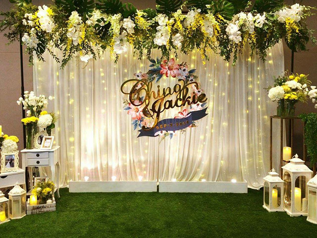 Backdrop đám cưới dây lụa Backdrop đám cưới dây lụa