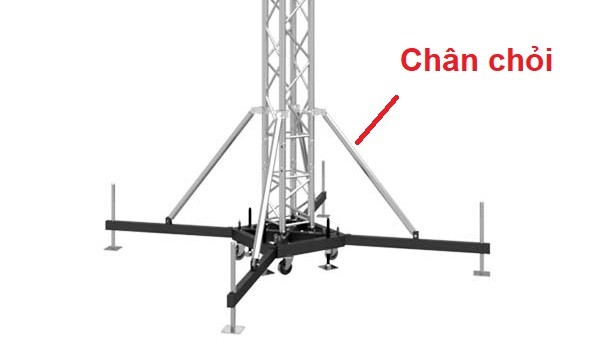 Chân chỏi dùng để chống trụ truss nhà bạt Chân chỏi dùng để chống trụ truss nhà bạt