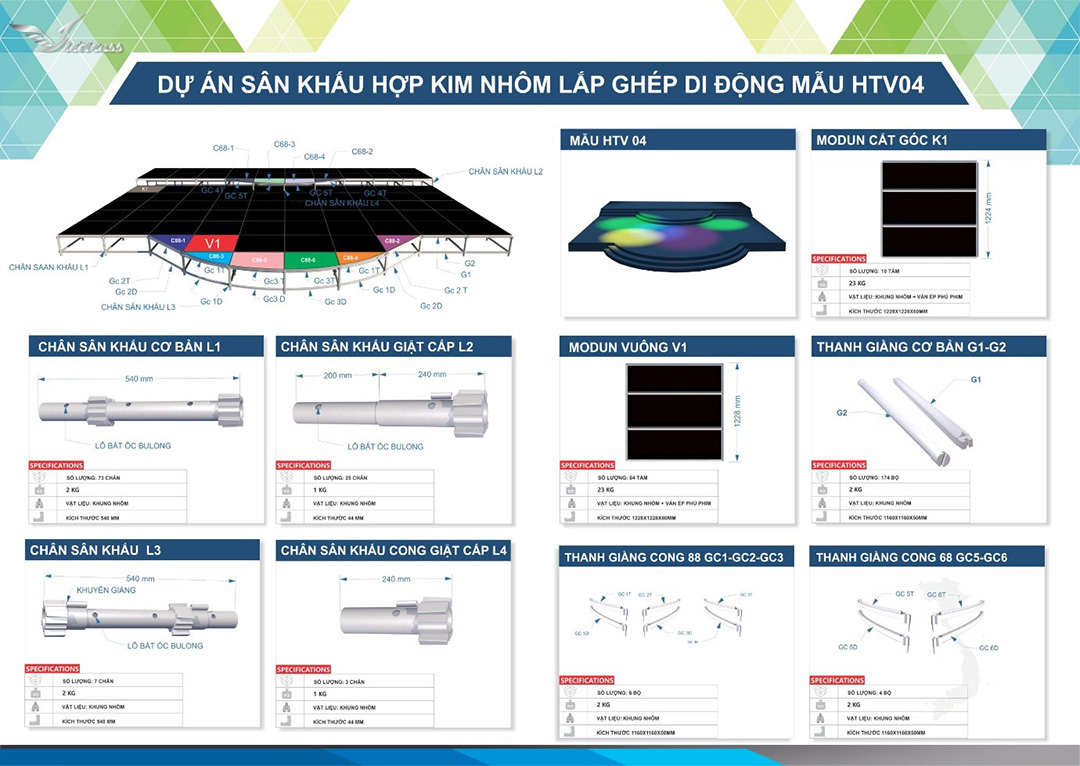 Bản thiết kế mẫu sân khấu HTV02 do Viettruss thành viên của Hoàng Sa Việt sản xuất Bản thiết kế mẫu sân khấu HTV02 do Viettruss thành viên của Hoàng Sa Việt sản xuất