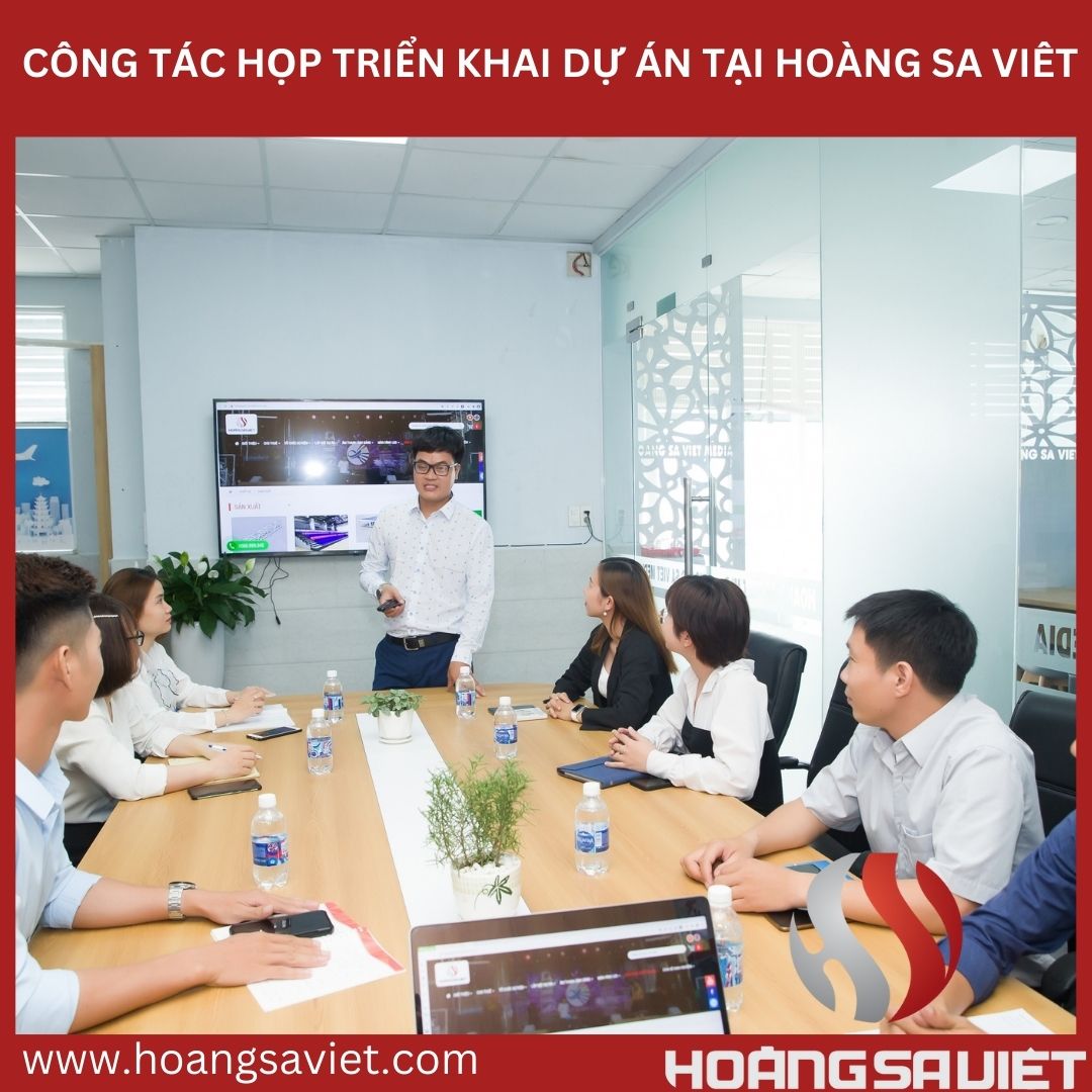 họp triển khai công tác lắp đặt thi công màn hình LED hội trường
