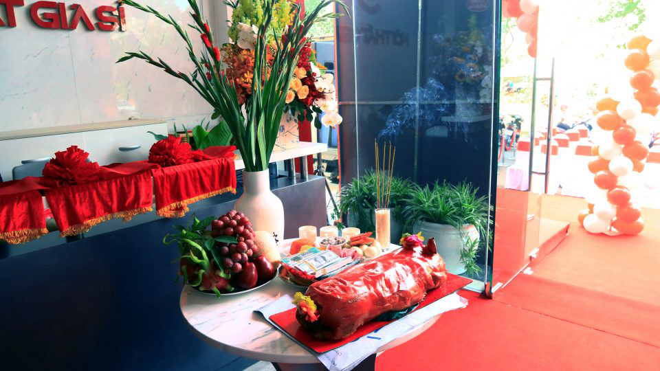 Mâm cúng lễ khánh thành