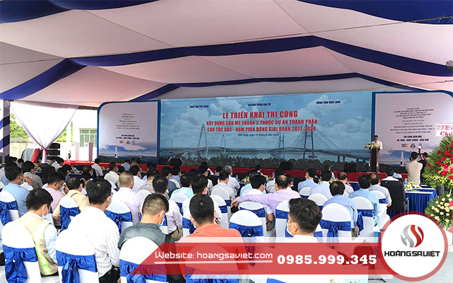 Nhà bạt không gian lễ triển khai thi công dự án cầu Mỹ Thuận Nhà bạt không gian lễ triển khai thi công dự án cầu Mỹ Thuận