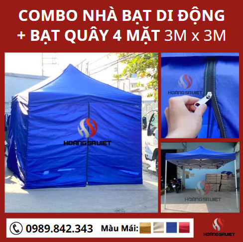Nhà bạt di động bạt quây 4 mặt