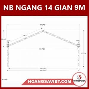 Bản Vẽ Thiết Kế Nhà Bạt Ngang 14m Gian 9m