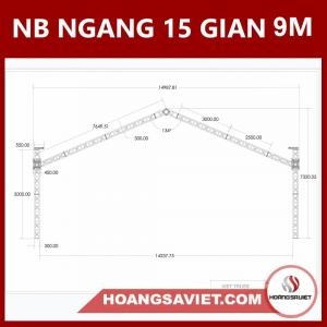 Bản Vẽ Thiết Kế Nhà Bạt Ngang 15m Gian 9m