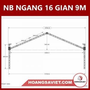 Bản Vẽ Thiết Kế Nhà Bạt Ngang 16m Gian 9m Bản Vẽ Thiết Kế Nhà Bạt Ngang 16m Gian 9m