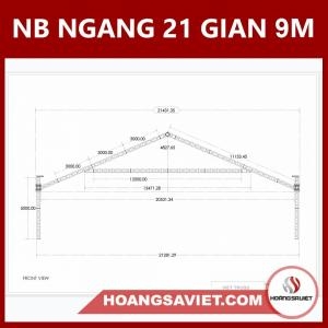Bản Vẽ Thiết Kế Nhà Bạt Ngang 21m Gian 9m