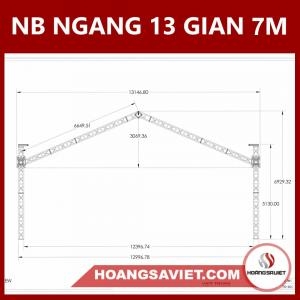 Bản Vẽ Thiết Kế Nhà Bạt Ngang 13m Gian 7m