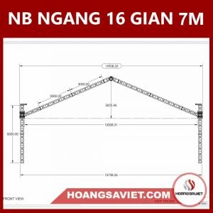 Bản Vẽ Thiết Kế Nhà Bạt Ngang 16m Gian 7m