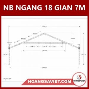 Bản Vẽ Thiết Kế Nhà Bạt Ngang 18m Gian 7m