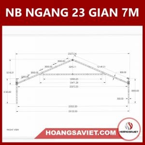 Bản Vẽ Thiết Kế Nhà Bạt Ngang 23m Gian 7m