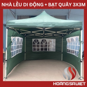 Nhà Bạt Di Động Khung Lục Giác + Bạt Quây 3X3M Nhà Bạt Di Động Khung Lục Giác + Bạt Quây 3X3M