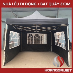 Nhà Lều Di Động Khung Lục Giác + Bạt Quây 3X3M