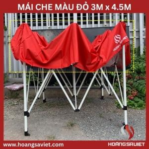 Mái Che Nhà Bạt Di Động Đỏ 3M X4,5M (Không Bao Gồm Khung)