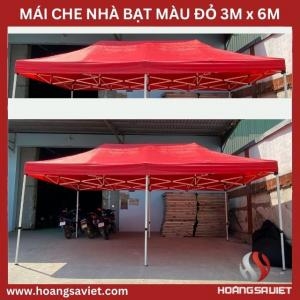 Mái Che Nhà Bạt Di Động Đỏ 3Mx6M (Không Bao Gồm Khung)