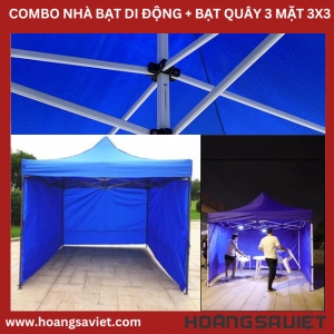 Combo Trọn Bộ Nhà Lều & Bạt Quây 3 Mặt 3Mx3M Combo Trọn Bộ Nhà Lều & Bạt Quây 3 Mặt 3Mx3M
