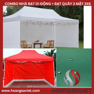 Combo Trọn Bộ Nhà Lều & Bạt Quây 3 Mặt 3Mx6M Combo Trọn Bộ Nhà Lều & Bạt Quây 3 Mặt 3Mx6M