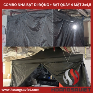 Combo Trọn Bộ Nhà Lều & Bạt Quây 4 Mặt, 1 Dây Kéo 3Mx4,5M Combo Trọn Bộ Nhà Lều & Bạt Quây 4 Mặt, 1 Dây Kéo 3Mx4,5M