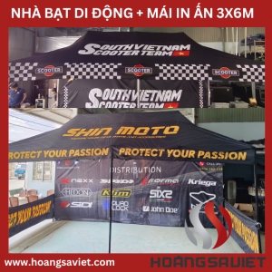 Nhà Bạt Di Động Khung Lục Giác + Mái In 3X6M Nhà Bạt Di Động Khung Lục Giác + Mái In 3X6M