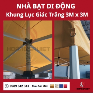 Nhà lều di động lục giác 3x3 trắng Nhà lều di động lục giác 3x3 trắng