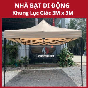 Nhà Bạt Xếp Di Động Khung Lục Giác 3M X 3M
