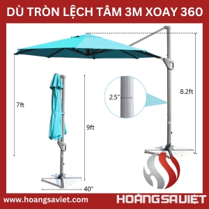 Dù Lệch Tâm Tròn 3Mét